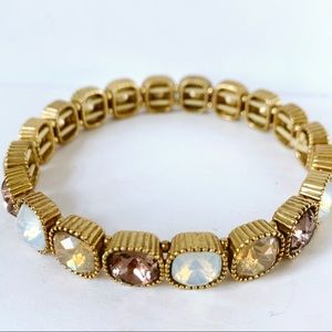 Stretch Rhinestone Bracelet Square Shape